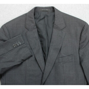 Hugo Boss Blazer Mens Size 38S Check Gray Trabaldo Togna Super 120s Italy